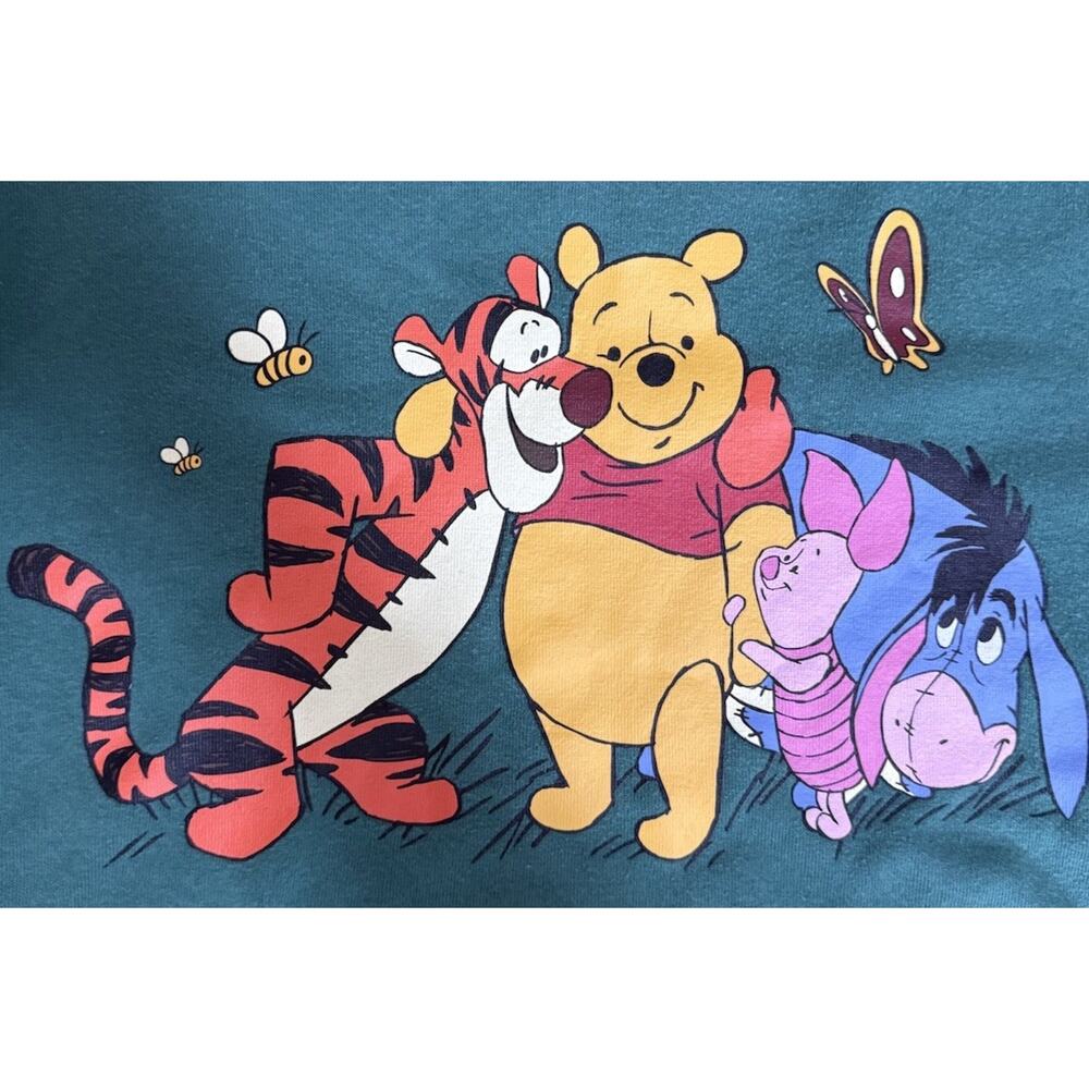 DISNEY Winnie the Pooh Women’s Green Crewneck Pullover L/S Sweatshirt Size Small - Picture 2 of 7